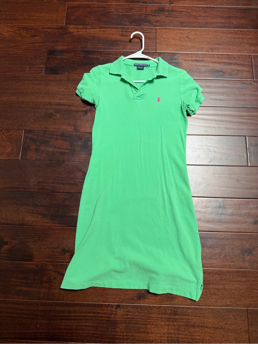 Ralph Lauren Bright Green Polo Dress with Pink Logo size XS